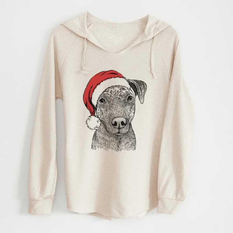 Santa Reeses the Pitbull - Cali Wave Hooded Sweatshirt Hoodie with Pastel Soft Subtle Santa Reeses the Pitbull - Cali Wave Hooded Sweatshirt Hoodie with Pastel Soft Subtle