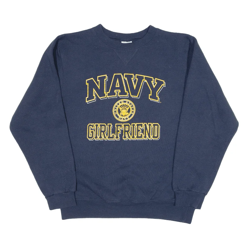 SOFFE Navy Girlfriend USA Sweatshirt Black Womens S Hoodie with Button Classic Timeless SOFFE Navy Girlfriend USA Sweatshirt Black Womens S Hoodie with Button Classic Timeless