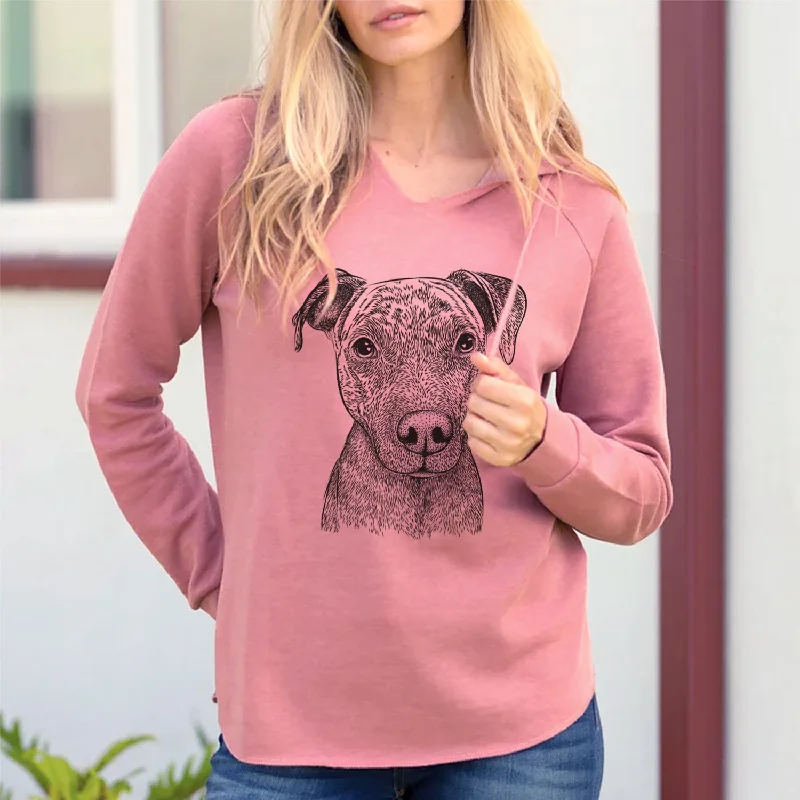 Bare Reeses the Pitbull - Cali Wave Hooded Sweatshirt Hoodie with Distressed Vintage Worn Bare Reeses the Pitbull - Cali Wave Hooded Sweatshirt Hoodie with Distressed Vintage Worn