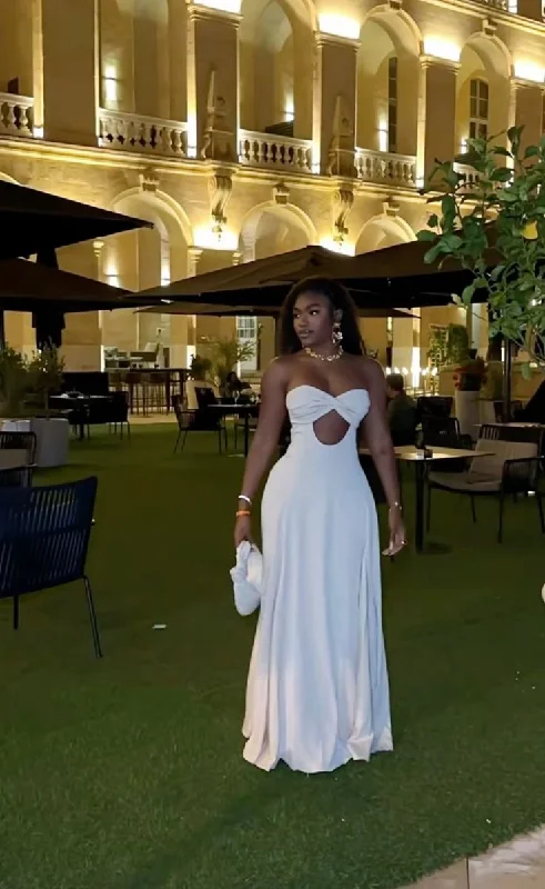 White Sweetheart A-Line Simple Long Evening Party Dress, DP3756 Mermaid Tail Wedding White Sweetheart A-Line Simple Long Evening Party Dress, DP3756 Mermaid Tail Wedding