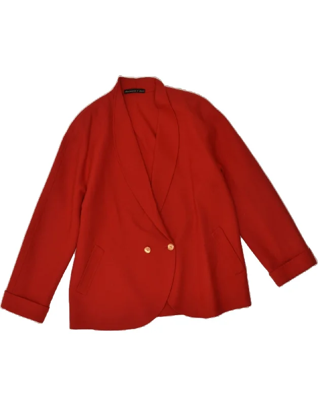 VINTAGE Womens Double Breasted Blazer Jacket IT 46 Large Red