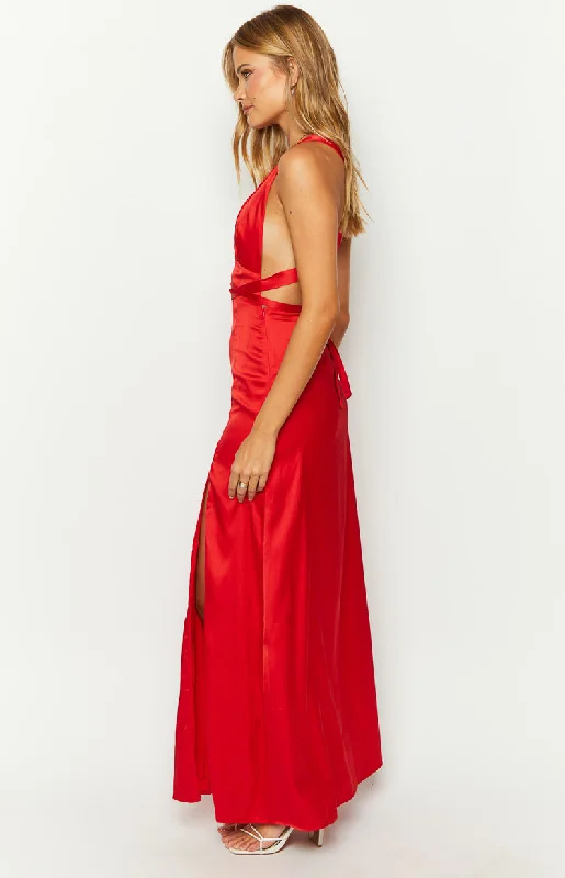 Calista Red Maxi Dress