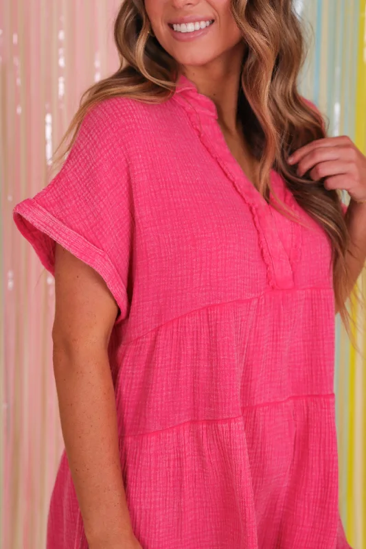 RESTOCK: I Hear You Dress-Hot Pink