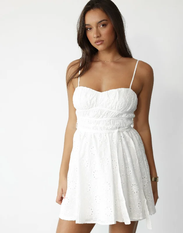 Lorraine Mini Dress (White)