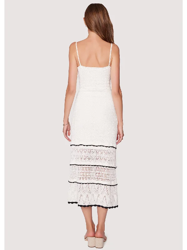 Lost + Wander Scallop Crush Midi Dress