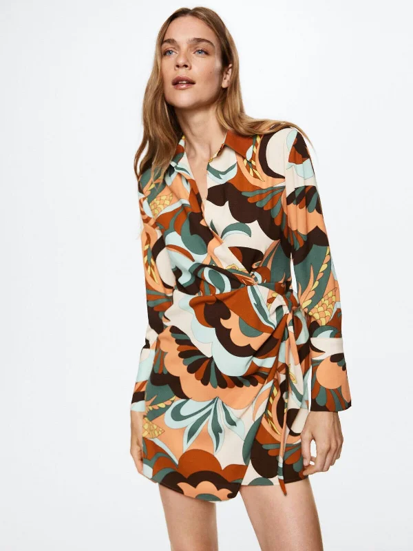 Mango Abstract Print Dress Size XL/UK 14  ** V237