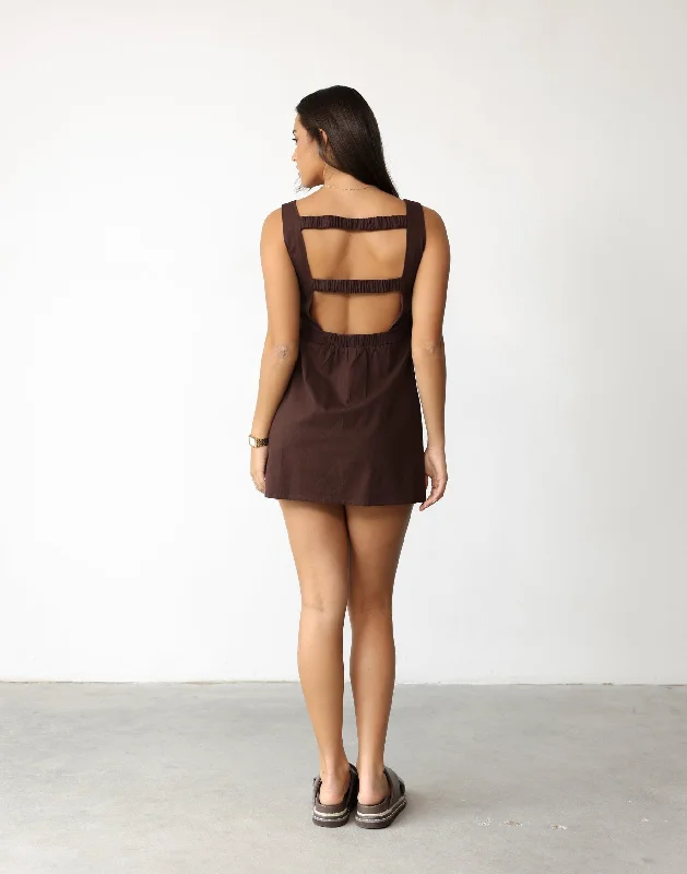 Misha Mini Dress (Cocoa)