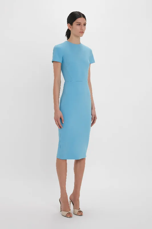 Exclusive Fitted T-Shirt Dress In Periwinkle Blue