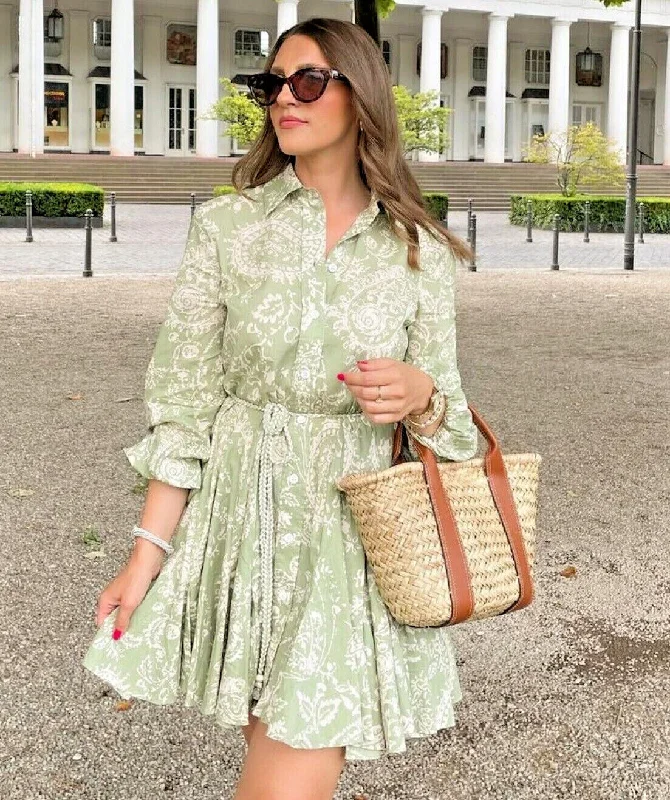 ZARA - Green paisley shirt dress! 10