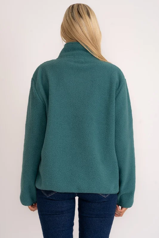 1/2 Zip Teddy Fleece in Teal