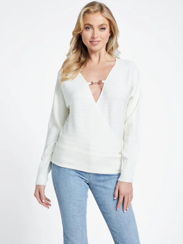 Alley Textured Rib-Knit Sweater Top