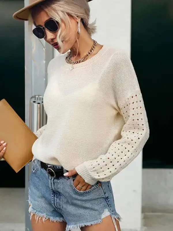 Women’s Lightweight Loose Knit Pullover Sweater