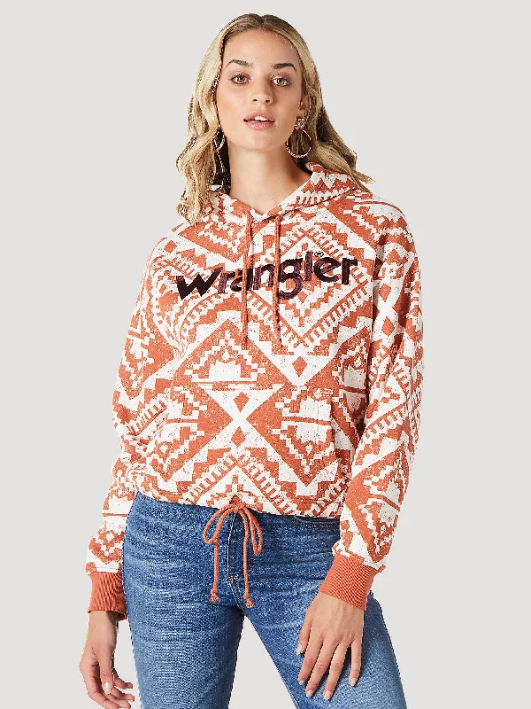 Women's Wrangler Bold Logo Cinched Hoodie In Ginger Spice