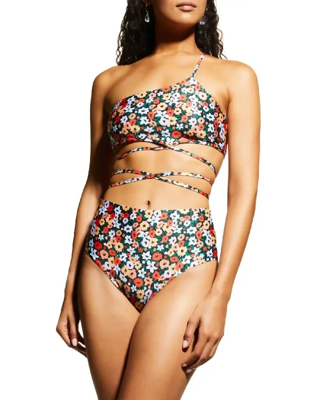 Magenta La Fania Noche Bikini Bottom In Multi Color