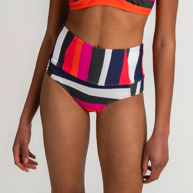 Nokoni Reversible Bikini Bottom In Prism Stripe