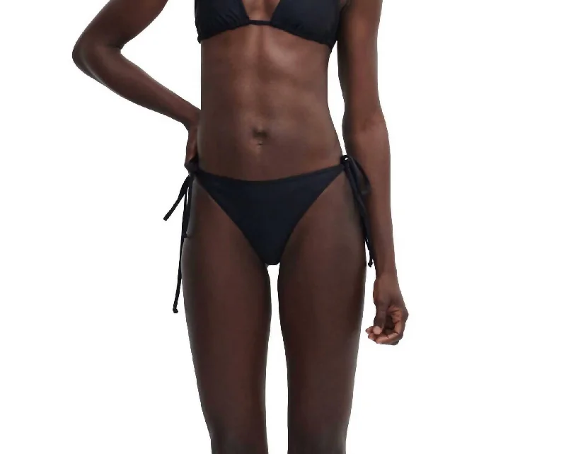 String Bikini Bottom In Black