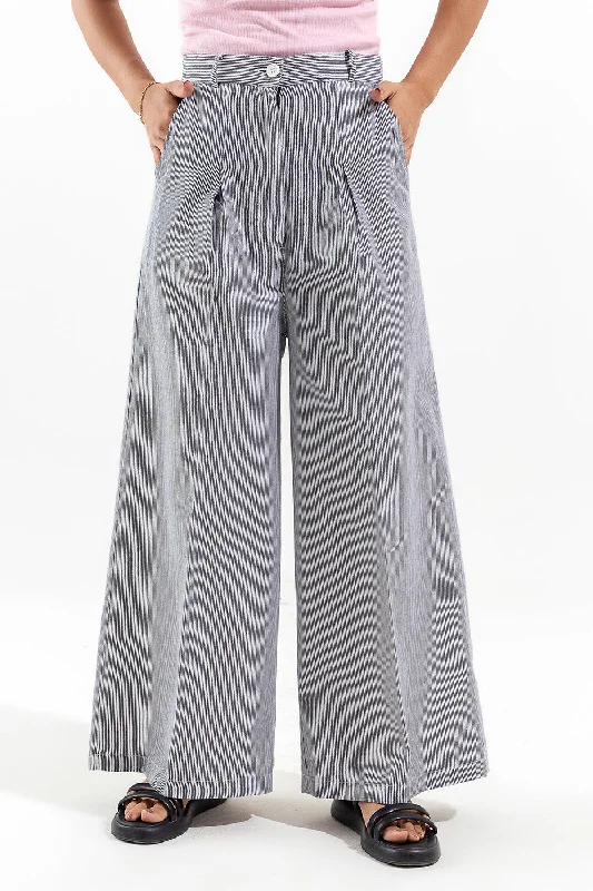 STRIPED WIDE LEG TROUSER