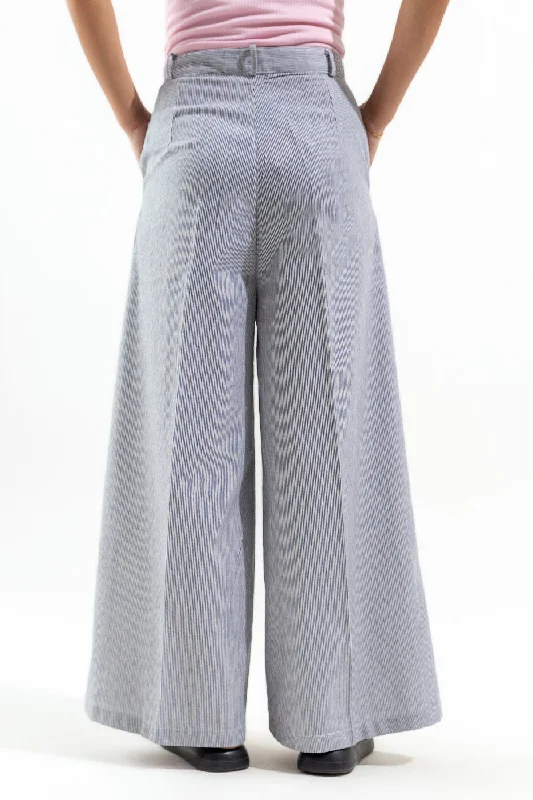 STRIPED WIDE LEG TROUSER