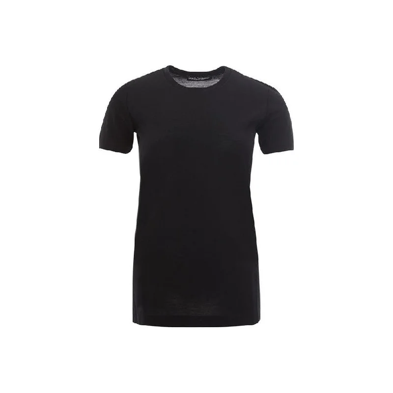 Dolce & Gabbana Black Cotton Tops & T-Shirt