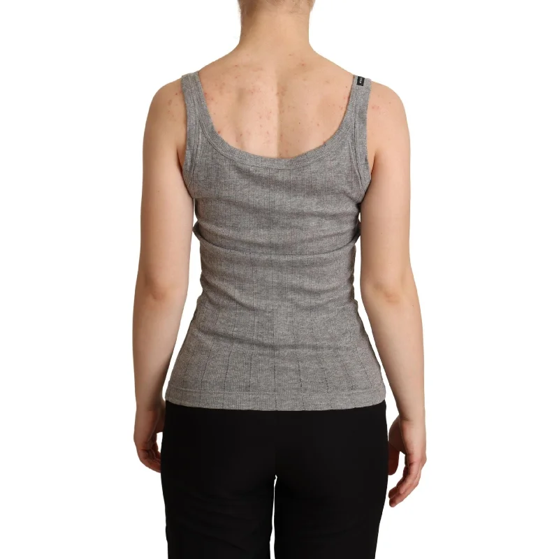 Dolce & Gabbana Elegant Sleeveless Gray Tank Top