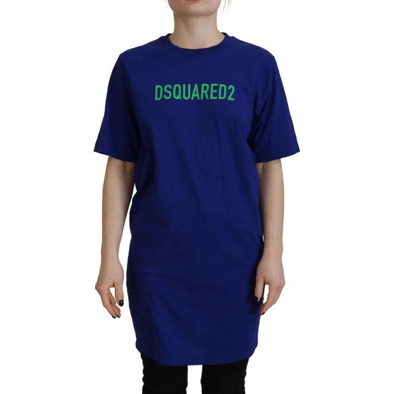 Dsquared² Blue Logo Cotton Crewneck Short Sleeve Tee T-shirt