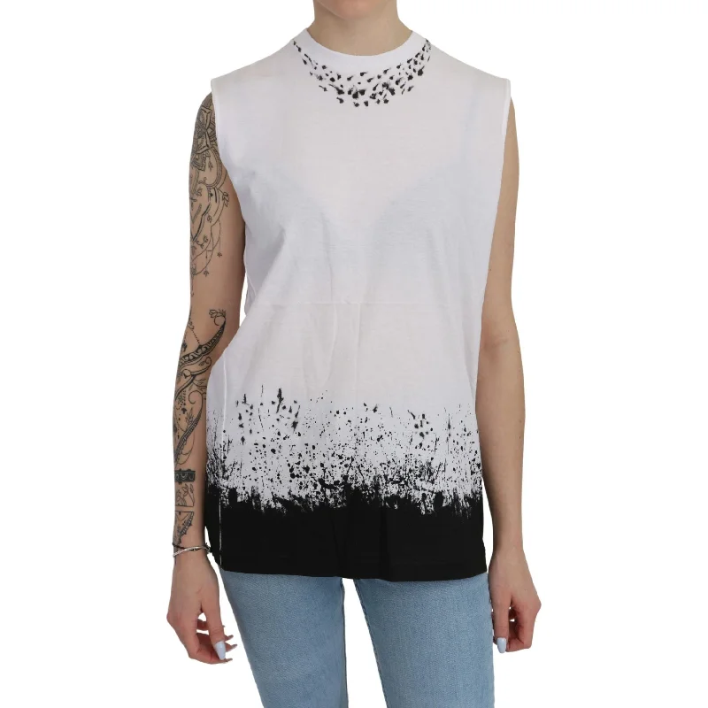 Dsquared² Chic Sleeveless Cotton Crew Neck Top