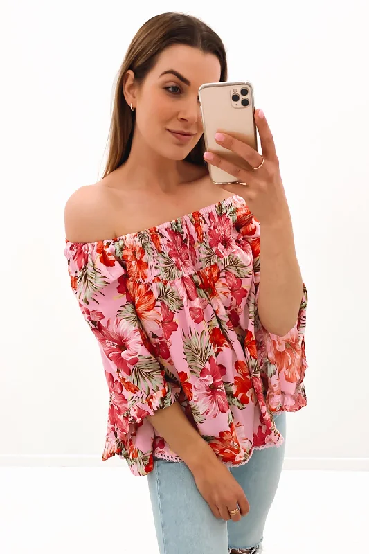 Lekika Top Pink Floral