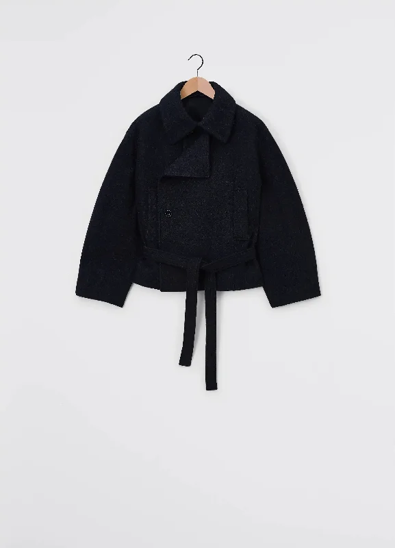 SHORT ASYMMETRICAL BATHROBE COAT