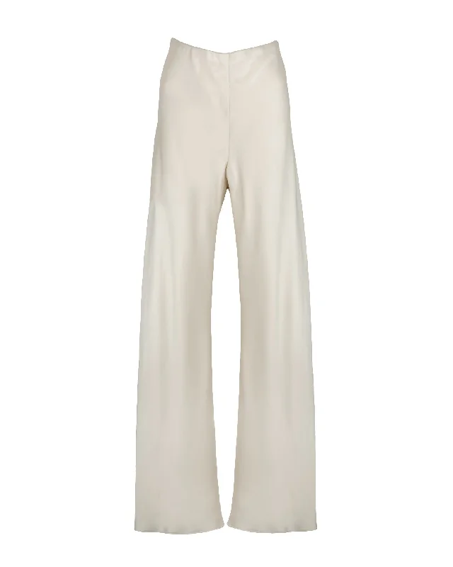 ""The Sandra"" - Satin Trousers (Cream)