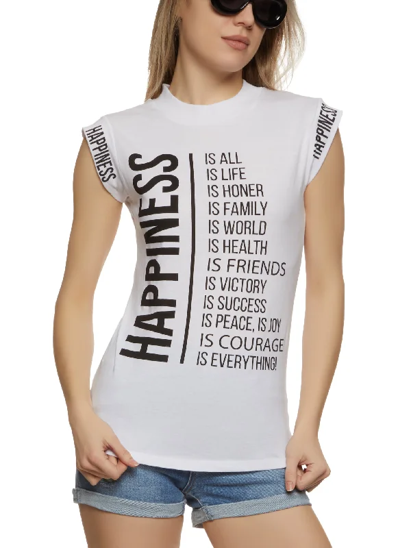 Happiness Cap Sleeve Tee