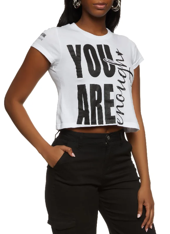 You Are Enough Cropped Graphic Tee