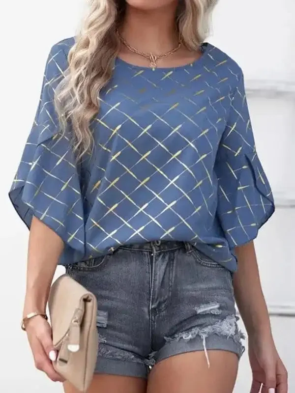 Women’s Printed Ruffle Sleeve Blouse