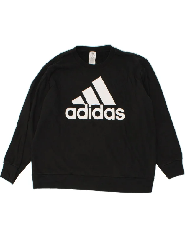 ADIDAS Mens Graphic Sweatshirt Jumper 2XL Black Cotton