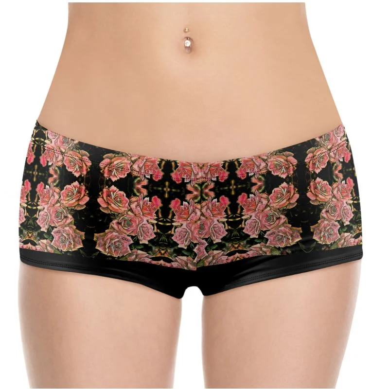 Floral Embosses: Roses 06-01 Designer Hot Pants