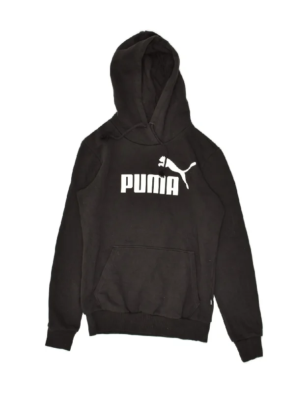 PUMA Mens Graphic Hoodie Jumper XS Black Polyester