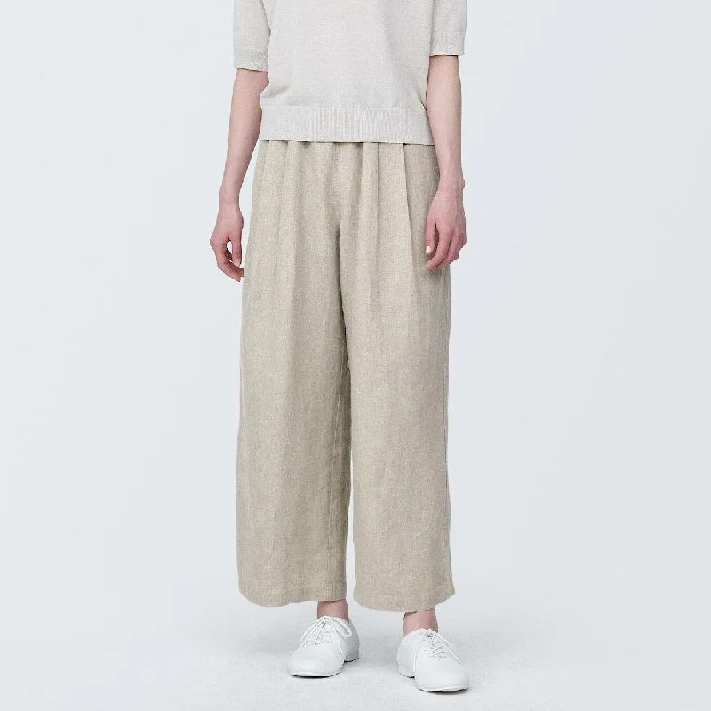 Washed Linen Relaxed Wide Pants