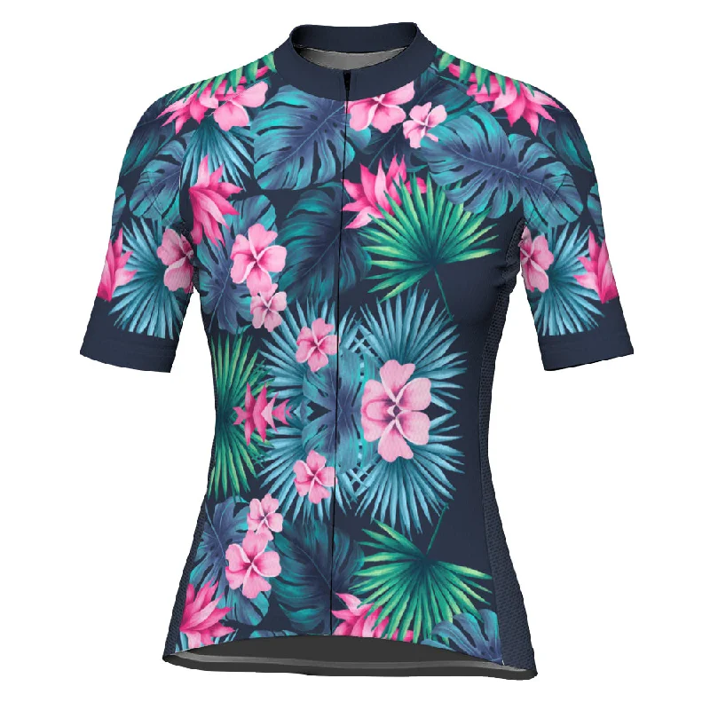 Customized Flower Short Sleeve Cycling Jersey for Women