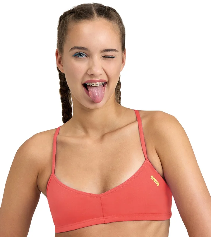 Arena Women's Bandeau Live Bikini top Fluo Red/Yellow Star High-waisted two-piece, Vintage, Sexy, Comfortable Arena Women's Bandeau Live Bikini top Fluo Red/Yellow Star High-waisted two-piece, Vintage, Sexy, Comfortable