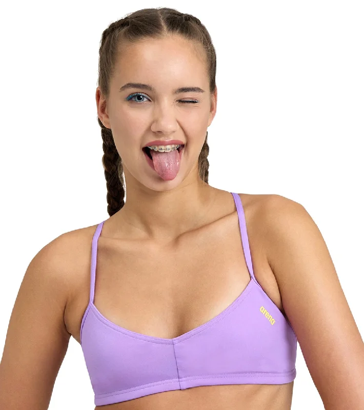 Arena Women's Bandeau Live Bikini top Lavanda/Yellow Star High-waisted bikini, Vintage style, Summer fashion, Comfortable Arena Women's Bandeau Live Bikini top Lavanda/Yellow Star High-waisted bikini, Vintage style, Summer fashion, Comfortable