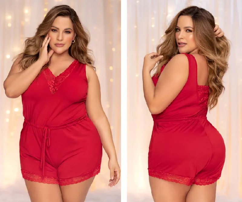 Mapale 7534X Sleep Romper Color Red Sleeveless black jumpsuit, Chic, Nightwear, Formal Mapale 7534X Sleep Romper Color Red Sleeveless black jumpsuit, Chic, Nightwear, Formal