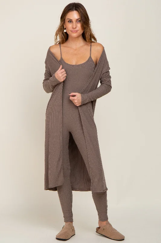 Mocha Ribbed Jumpsuit Two Piece Set Pleated wide leg jumpsuit, Feminine, Elegant, Chic Mocha Ribbed Jumpsuit Two Piece Set Pleated wide leg jumpsuit, Feminine, Elegant, Chic